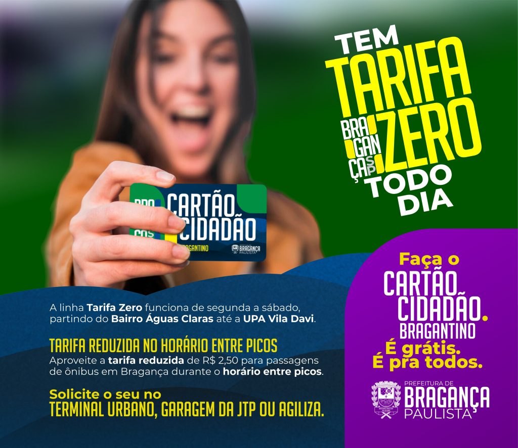 Como Fazer Cartão Cidadão Bragantino e Usar Tarifa Zero no Transporte Público
